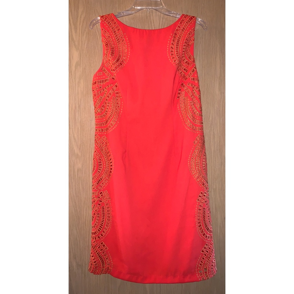 Orange Sleeveless Dress w/ Embroidery